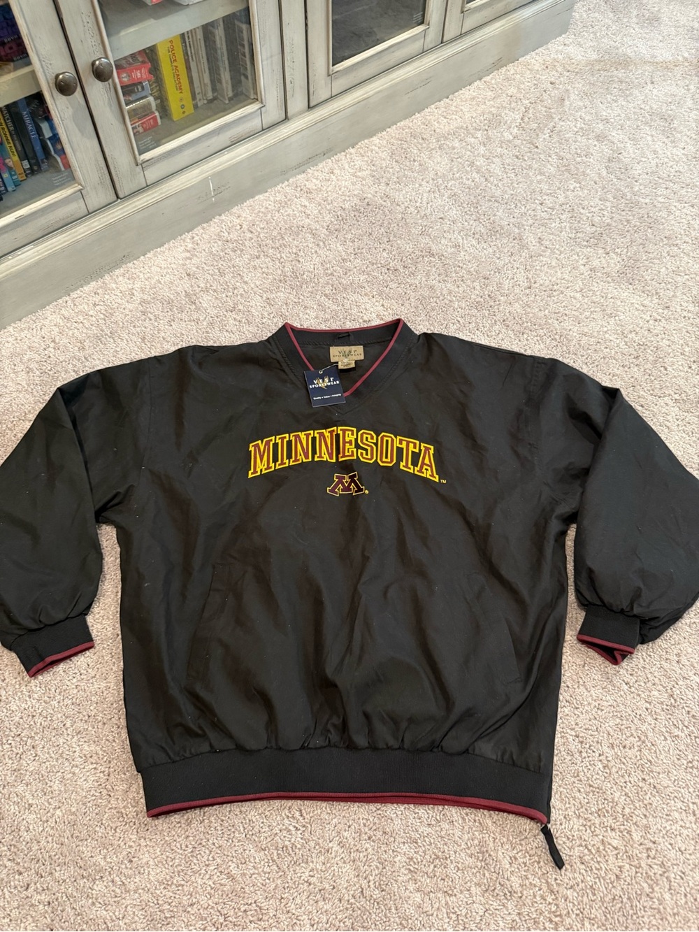 NWT Minnesota Golden Gophers Men's Black Pullover - Vintage Collegiate Sz XXL